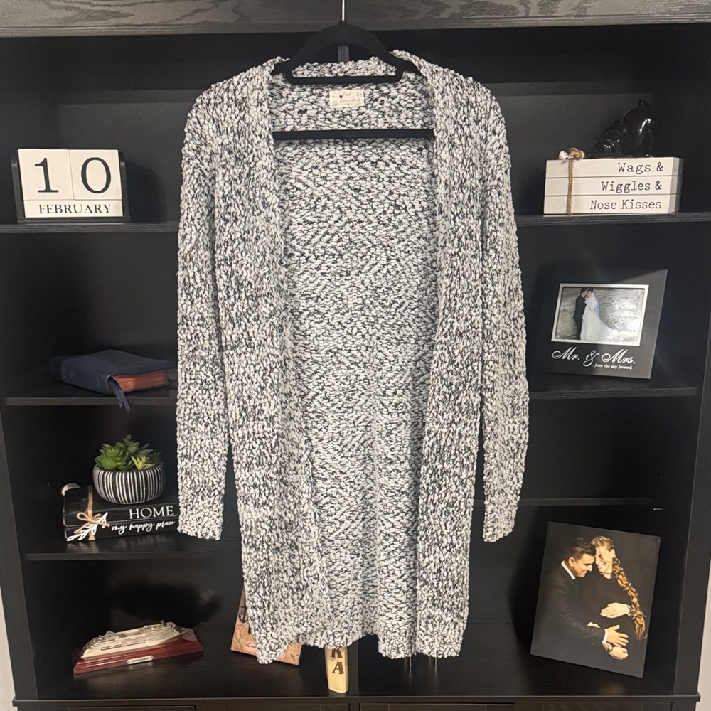 Elegant Black and White Cardigan